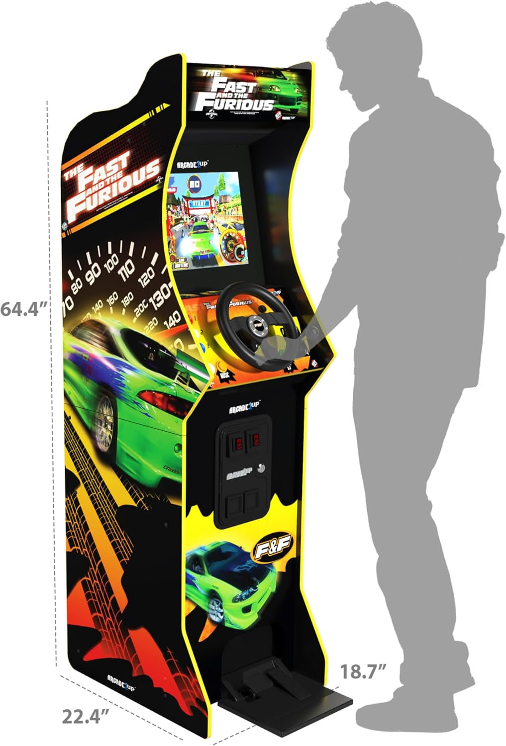Arcade1Up the Fast and the Furious Deluxe Arcade Machine, Steering Wheel