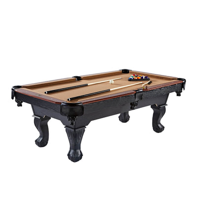 7 Foot Drop Pocket Table with Pool Ball and Cue Stick Set by