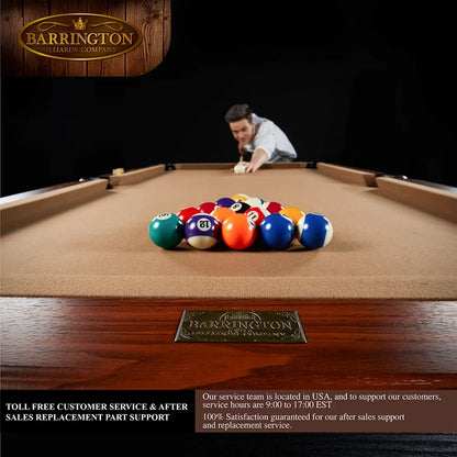 7 Foot Drop Pocket Table with Pool Ball and Cue Stick Set by
