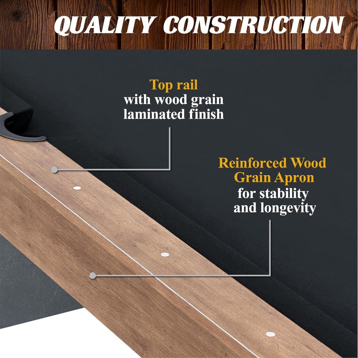 Urban Drop Pocket Pool Table, Premium Billiard Table