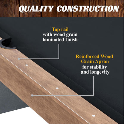 Urban Drop Pocket Pool Table, Premium Billiard Table