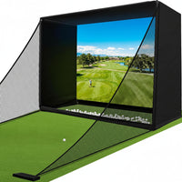 Golf Simulator Enclosure Built for Home Practice, 10x8Ft HD Impact Screen, EPE Foam Frame, Ball Return System — product view 7